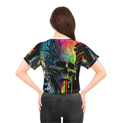 Rainbow Skull #2 Crop Tee