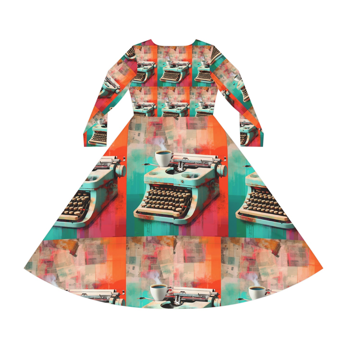 Typewriter #3 Long Sleeve Dress