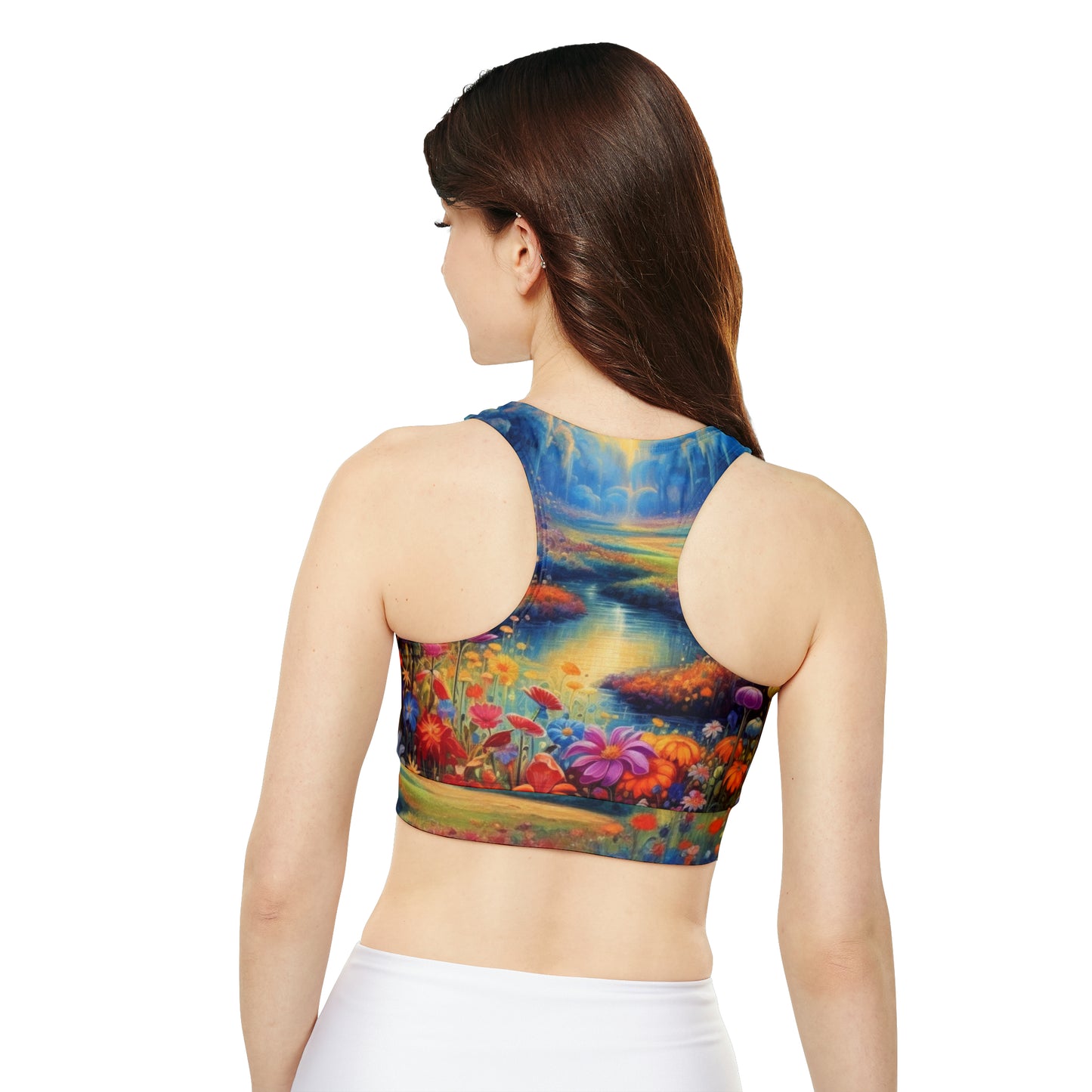 Forest Flowers #1 Lined Padded Sports Bra