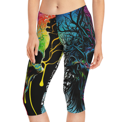 Rainbow Skull #2 Capri Leggings