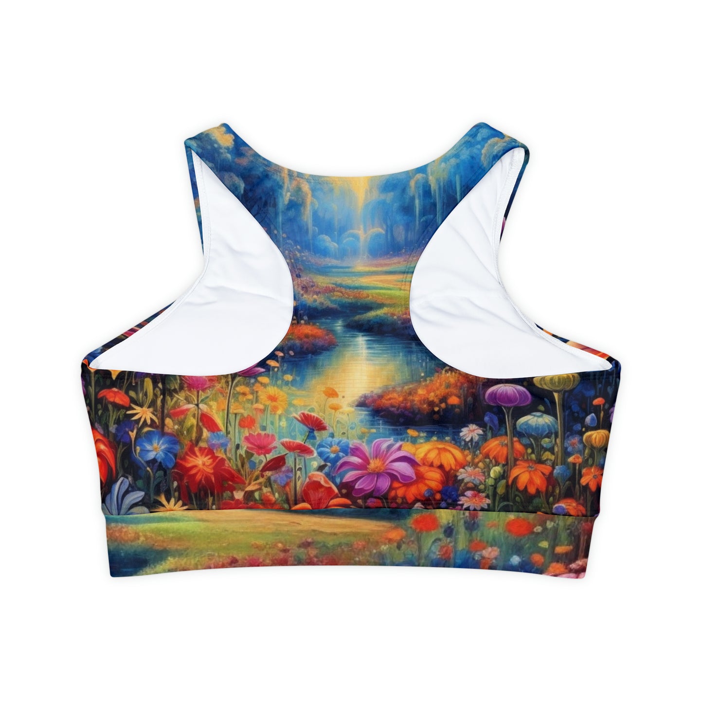 Forest Flowers #1 Lined Padded Sports Bra