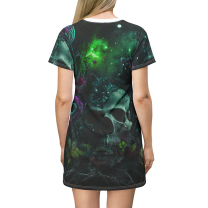 Flower Skull #2 T-Shirt Dress