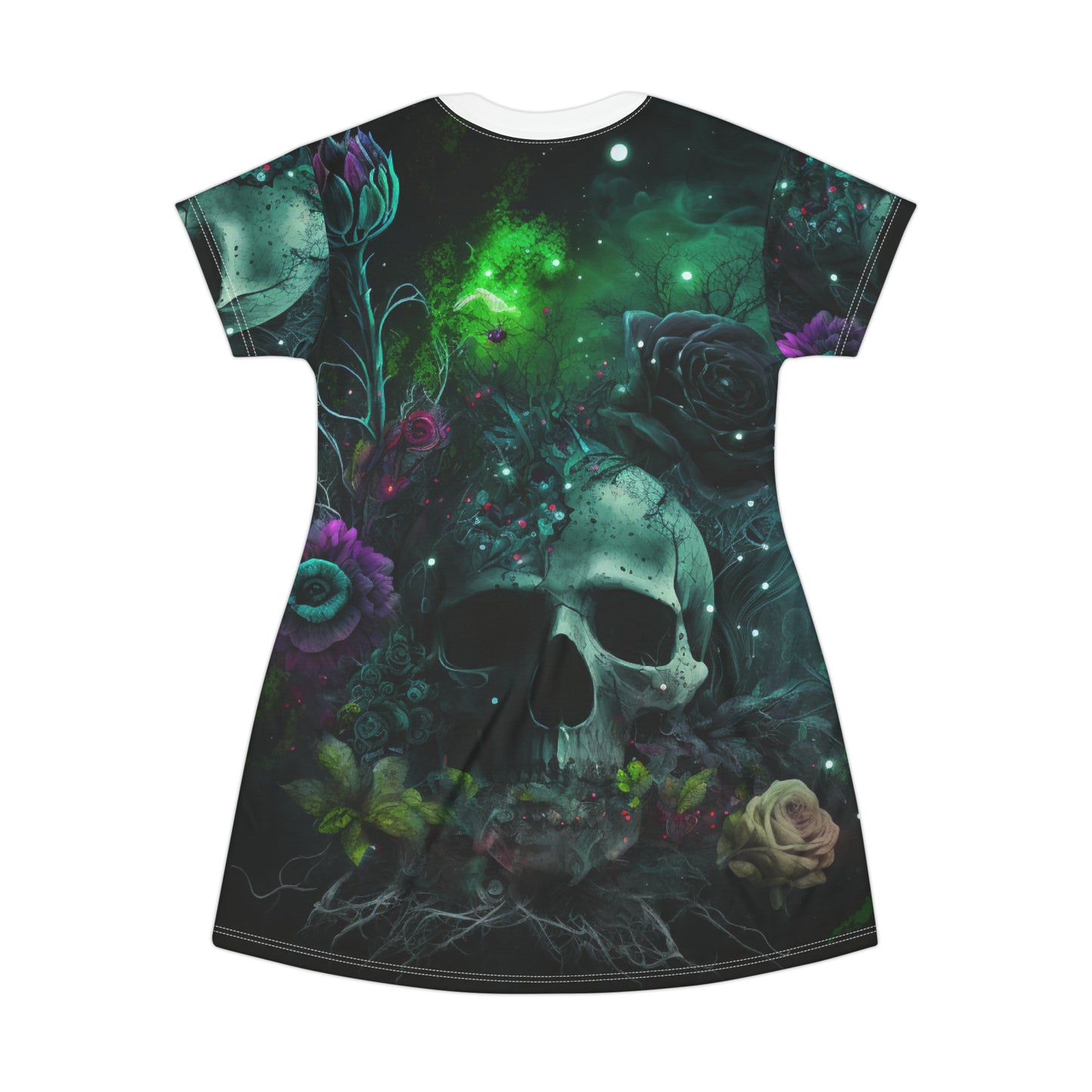 Flower Skull #2 T-Shirt Dress