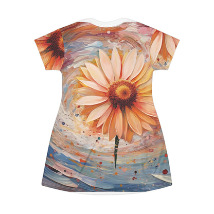 Daisy Swirls #1 T-Shirt Dress