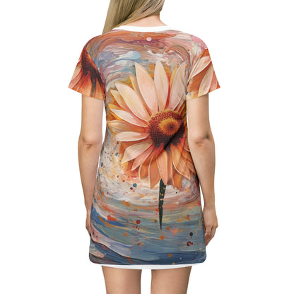 Daisy Swirls #1 T-Shirt Dress