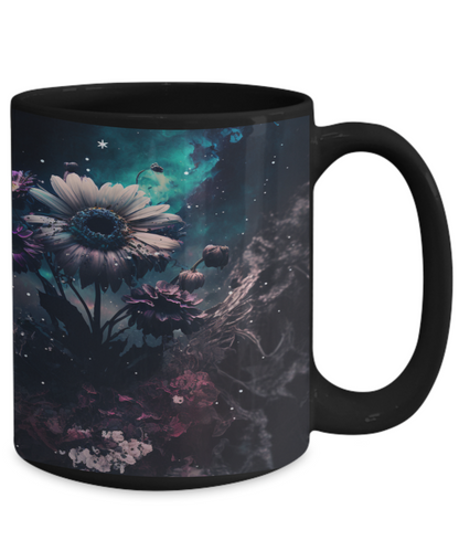 Flower Universe #1 Dark Ceramic Mug