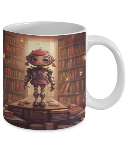 Robot Librarian #1 Ceramic Mug