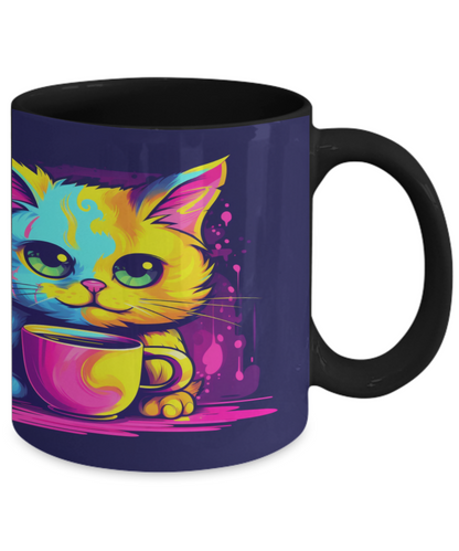 Cat & Coffee #3 Colorful Ceramic Mug