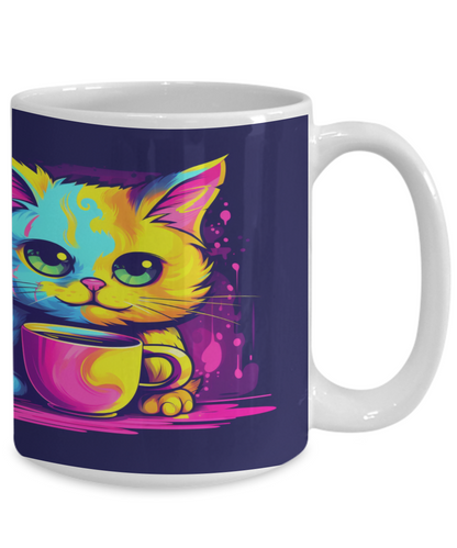 Cat & Coffee #3 Colorful Ceramic Mug