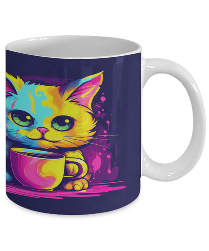 Cat & Coffee #3 Colorful Ceramic Mug