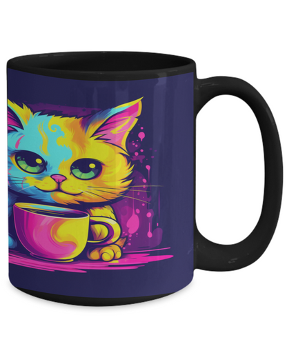 Cat & Coffee #3 Colorful Ceramic Mug