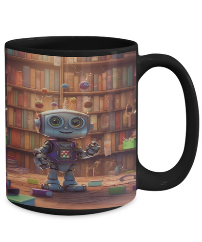 Robot Librarian #3 Ceramic Mug