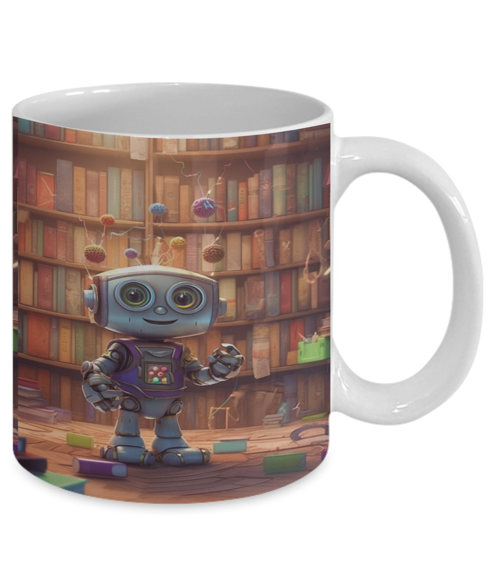 Robot Librarian #3 Ceramic Mug