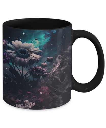 Flower Universe #1 Dark Ceramic Mug