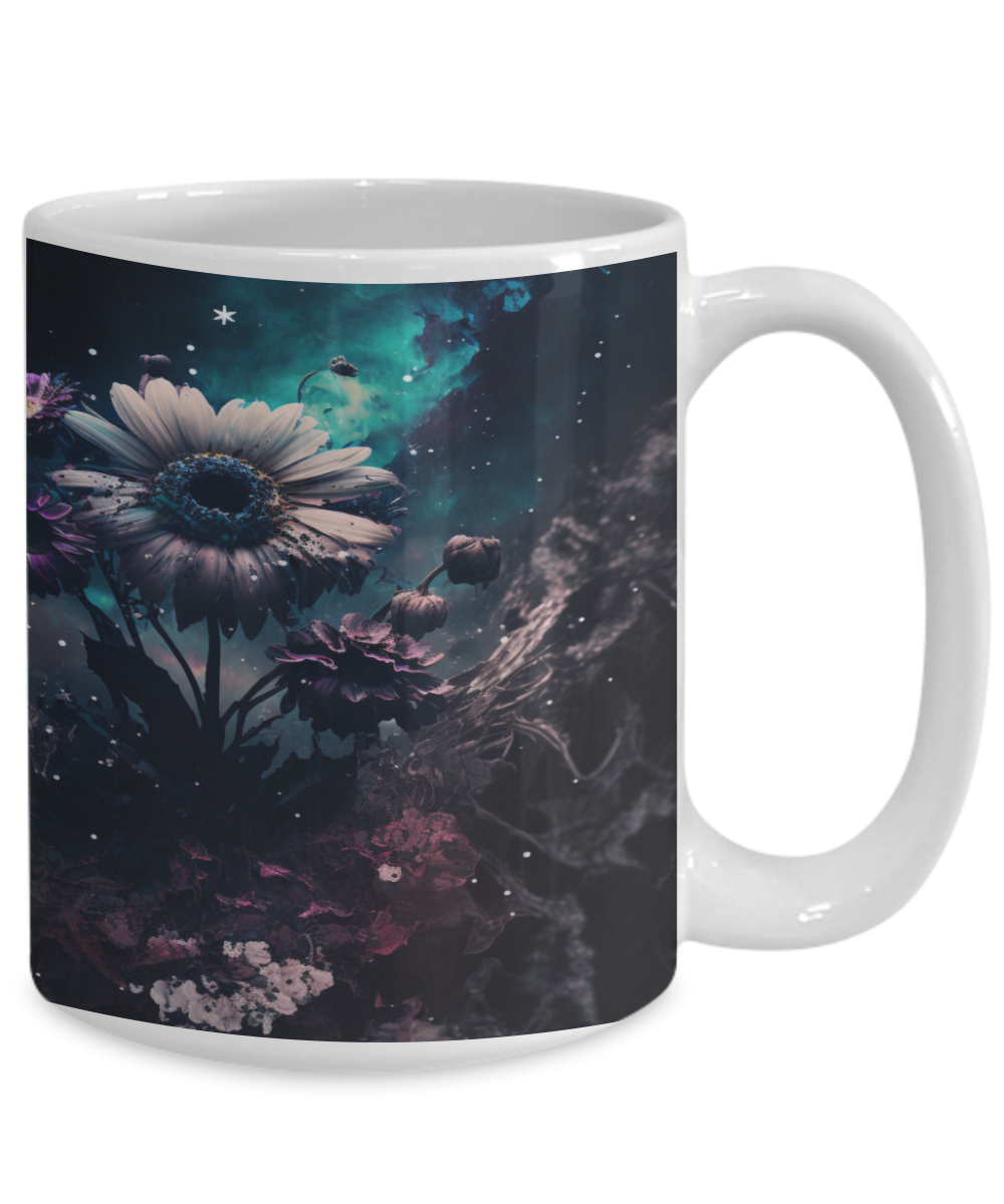 Flower Universe #1 Dark Ceramic Mug