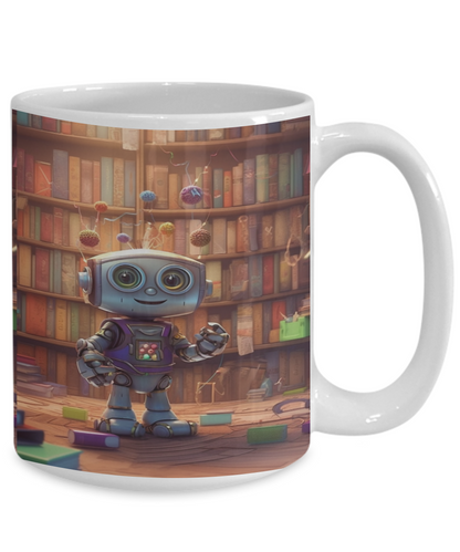 Robot Librarian #3 Ceramic Mug