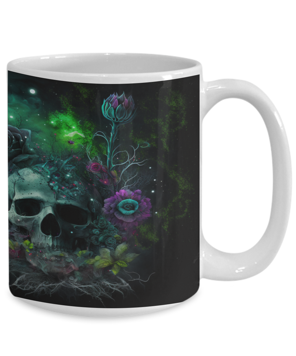 Flower Skull Dark #2 Ceramic Mug