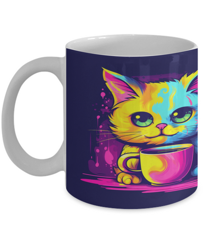 Cat & Coffee #3 Colorful Ceramic Mug