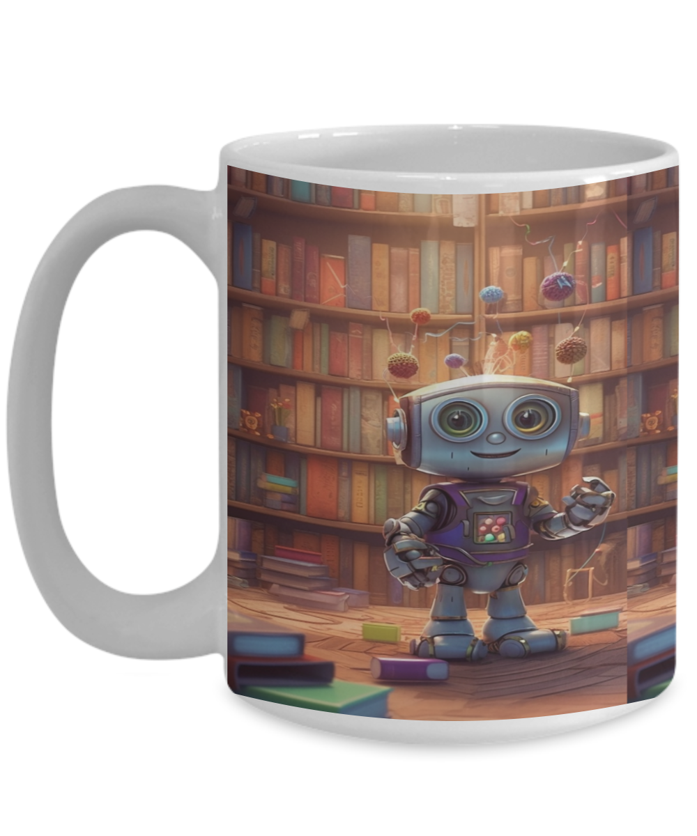 Robot Librarian #3 Ceramic Mug