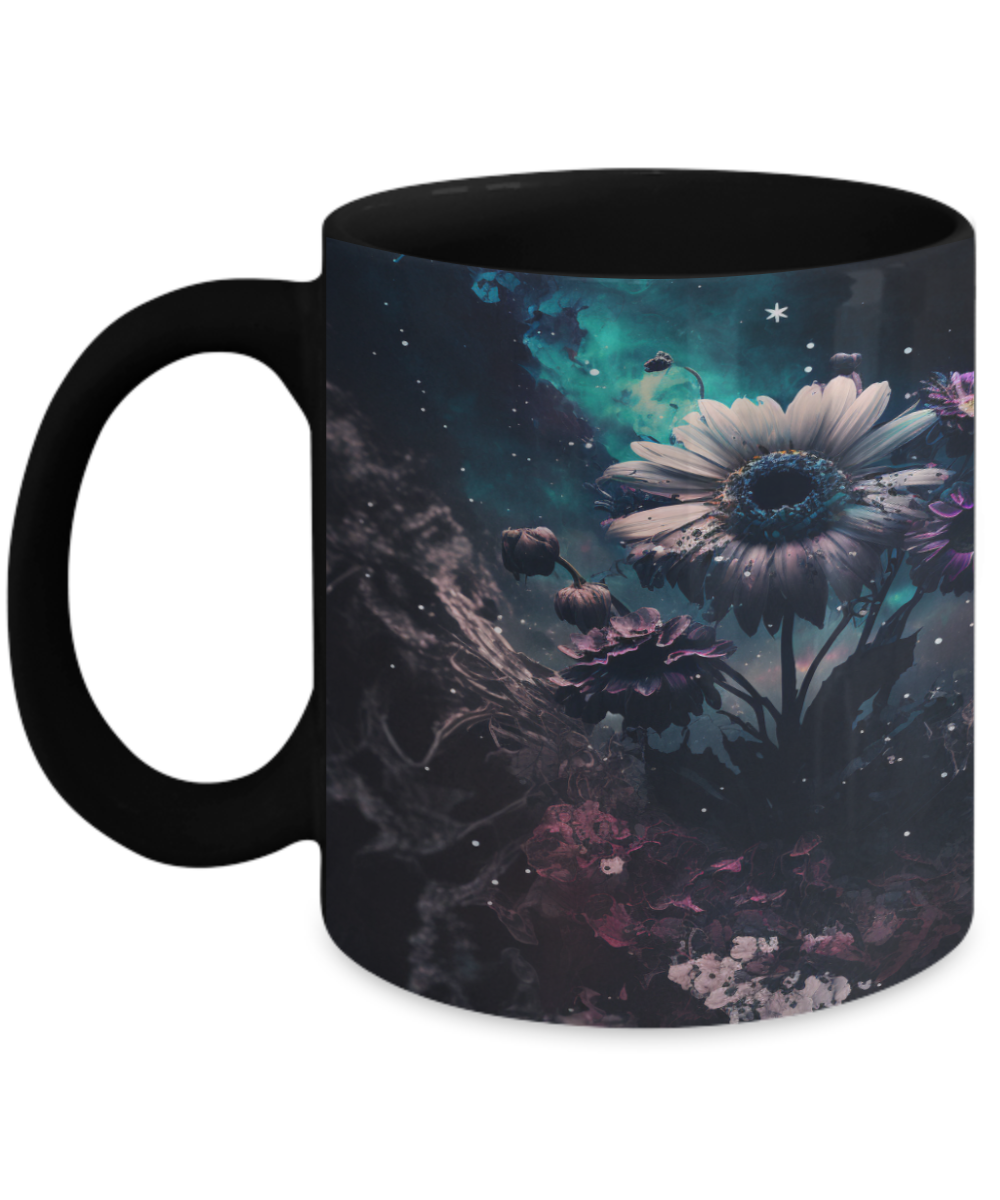 Flower Universe #1 Dark Ceramic Mug