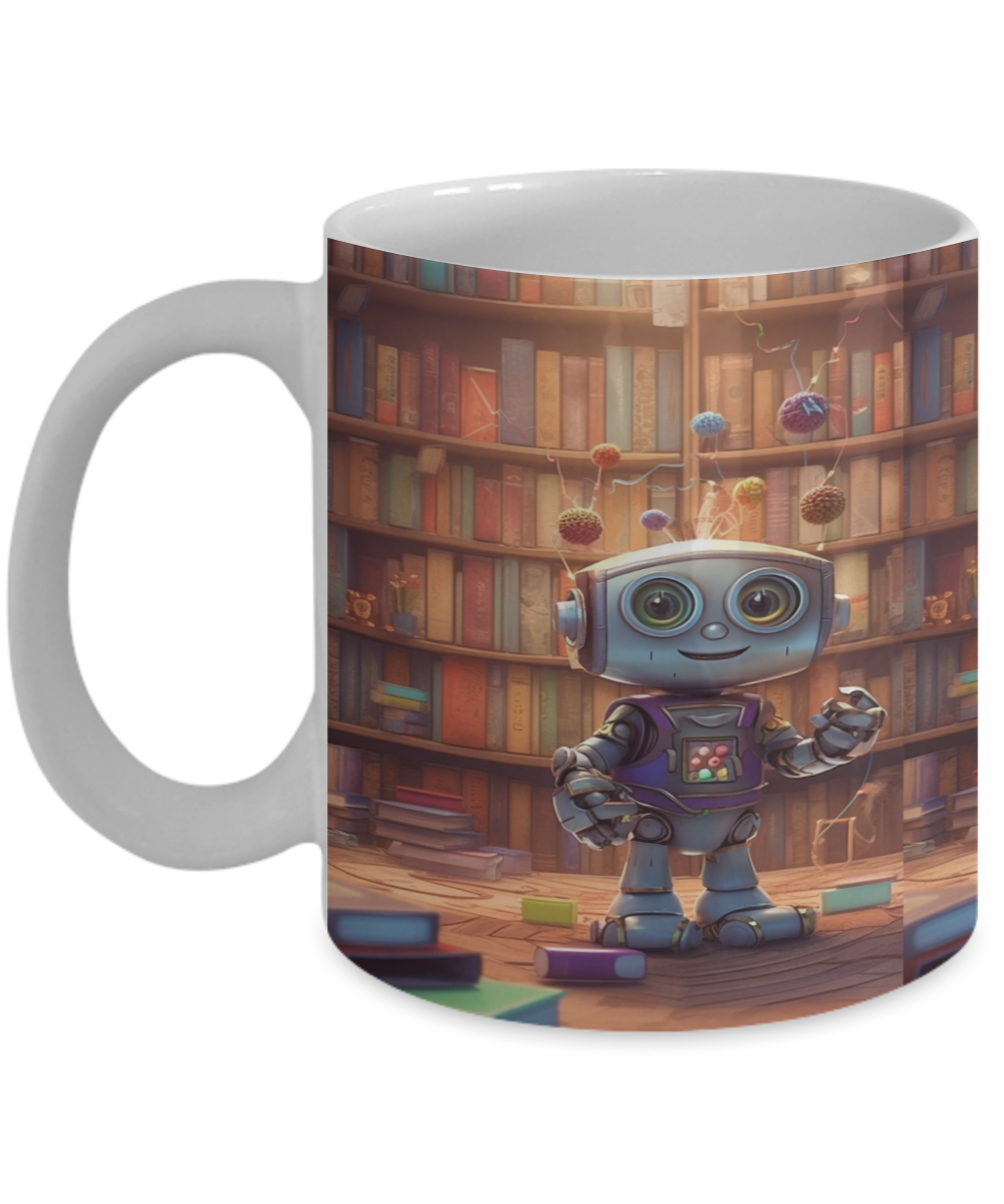 Robot Librarian #3 Ceramic Mug