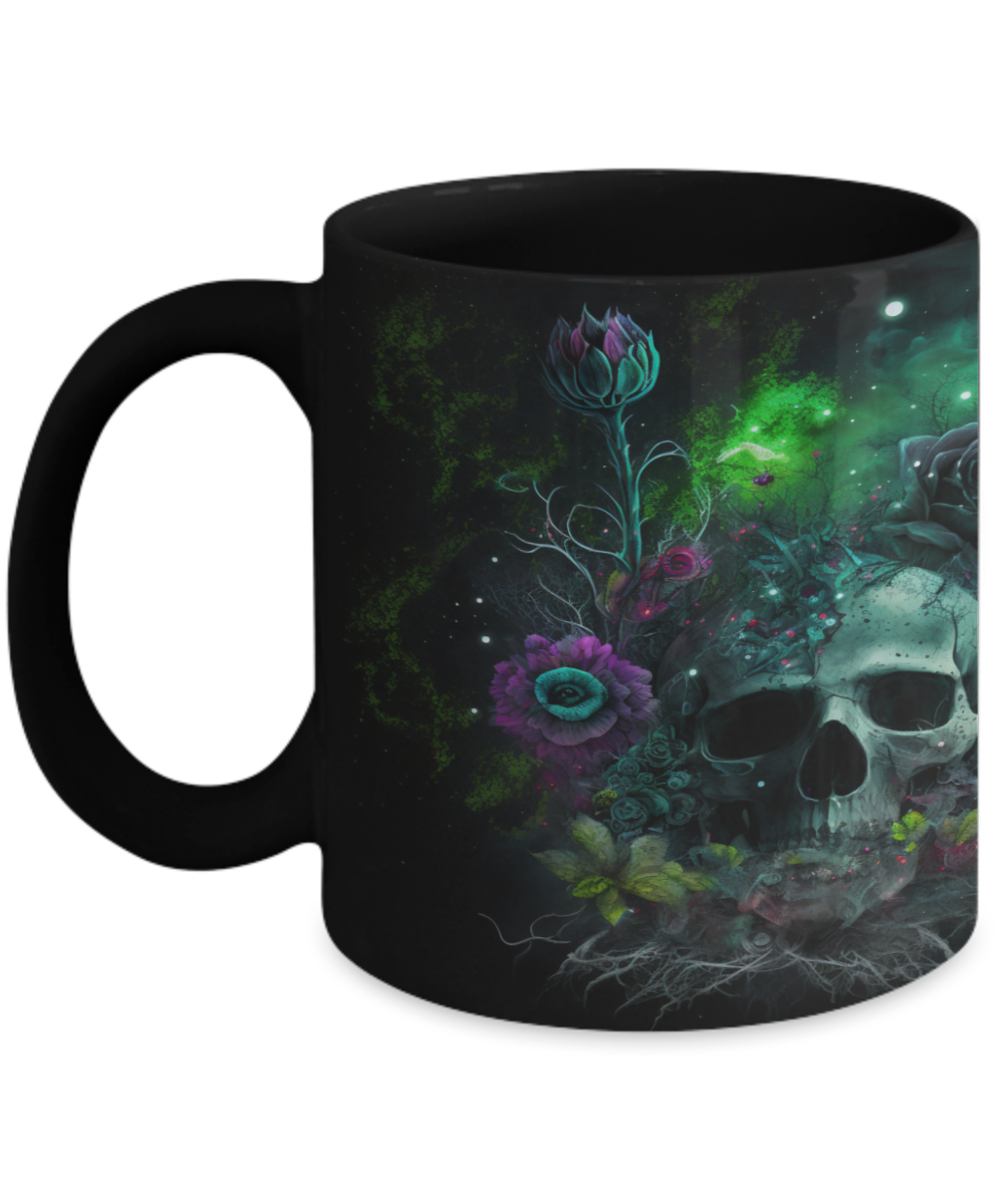 Flower Skull Dark #2 Ceramic Mug