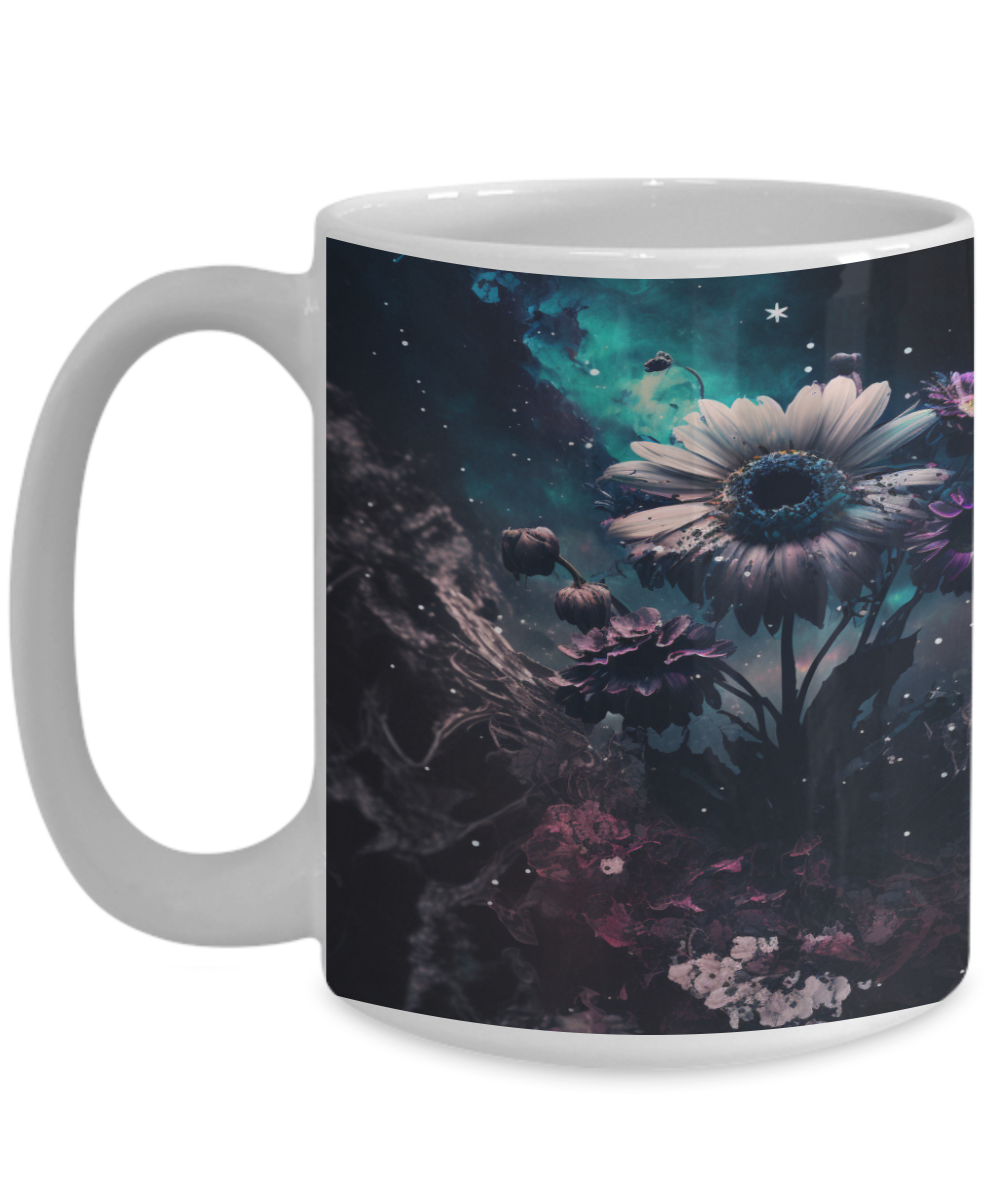 Flower Universe #1 Dark Ceramic Mug