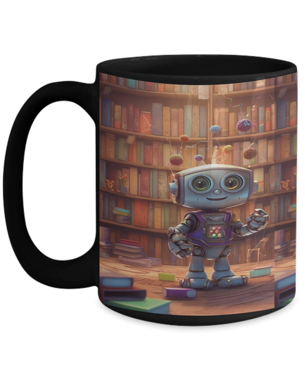 Robot Librarian #3 Ceramic Mug