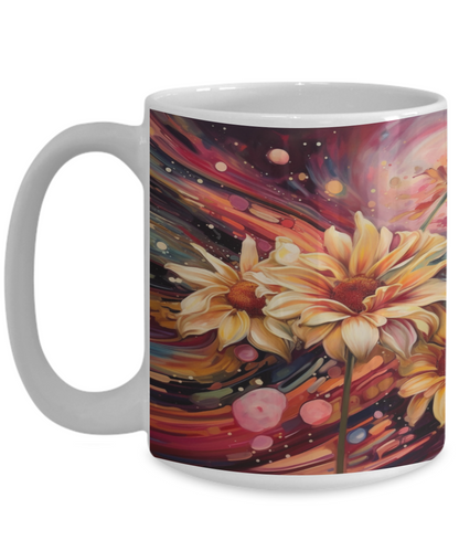 Daisy Swirls #2 Ceramic Mug