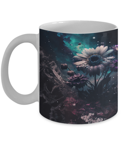 Flower Universe #1 Dark Ceramic Mug