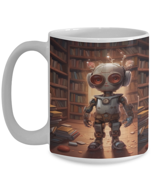 Robot Librarian #2 Ceramic Mug