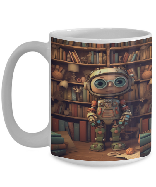 Robot Librarian #4 Ceramic Mug